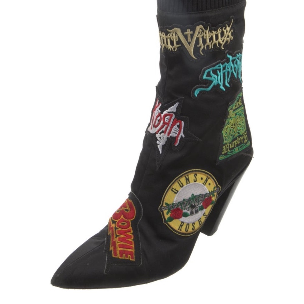 A. f. Vandevorst Black Embroidered Women's Boots - Picture 2 of 5